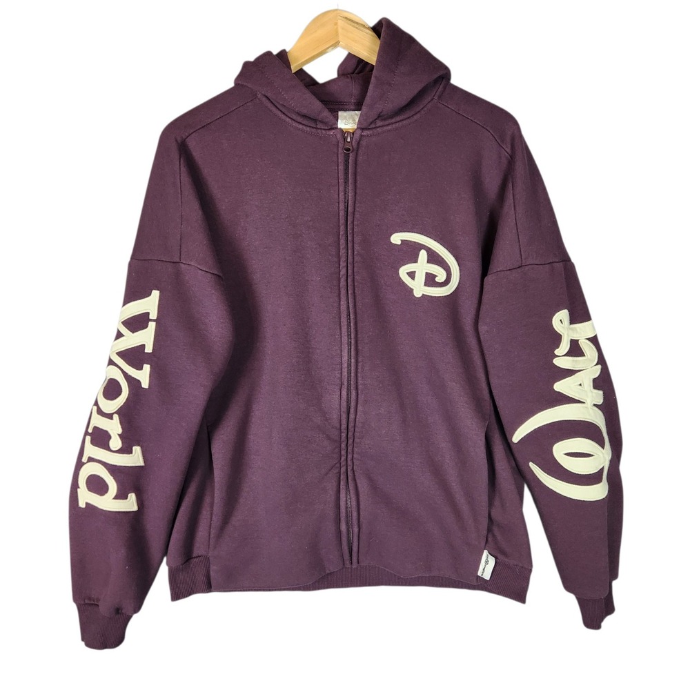 Disney Parks Zip Up Hoodie Adult M Purple Walt Disney World Authentic Orginal